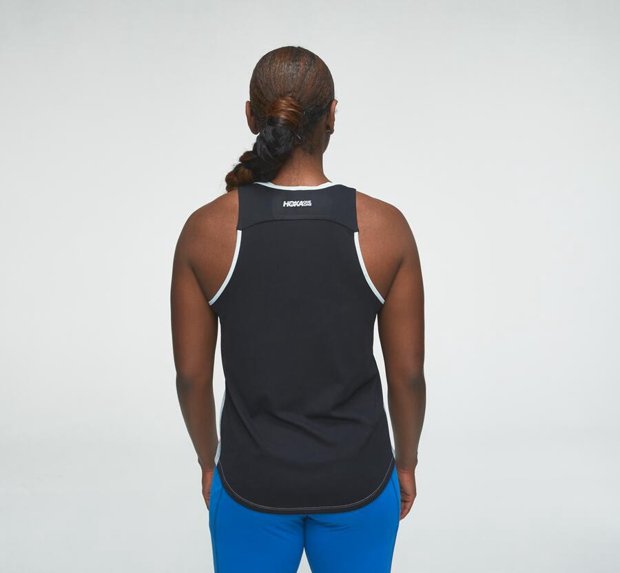 Hoka One One Top Dame - Performance Tank - Blå/Sort - 934718PAY